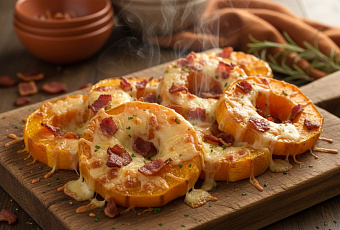 Тёплые тосты без хлеба: баттернат с сыром и беконом за 15 минут