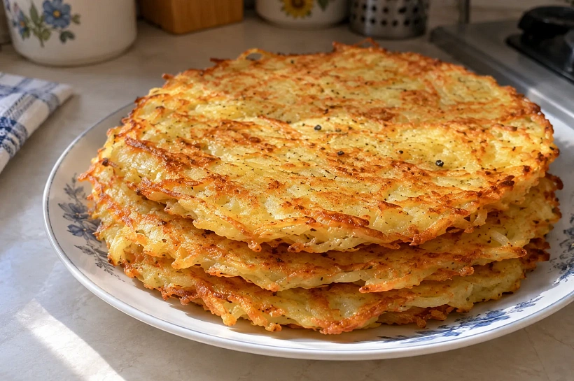 Картофельные лепёшки с сыром без муки и яиц: сверху хрустят, внутри тянется сыр
