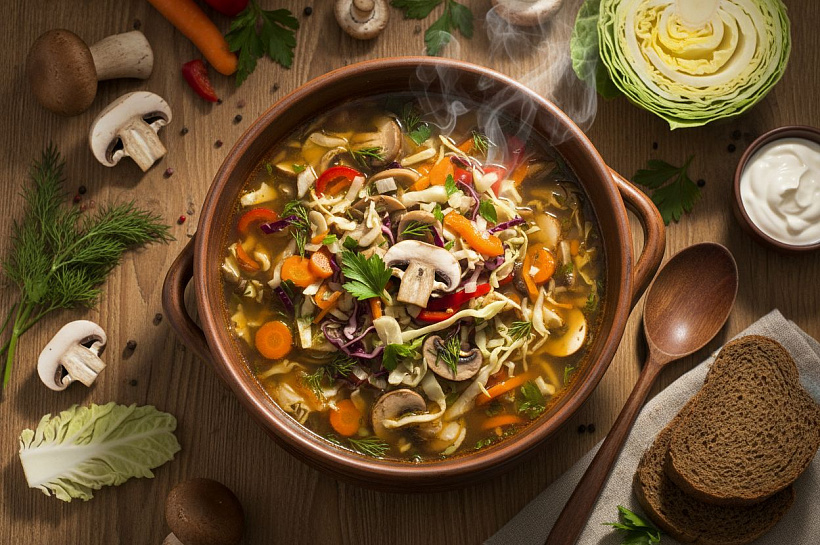Сборная грибная солянка: рецепт сытного супа с грибами и овощами