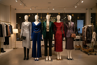 Модные образы для новогоднего корпоратива 2025, от бархата до кожи