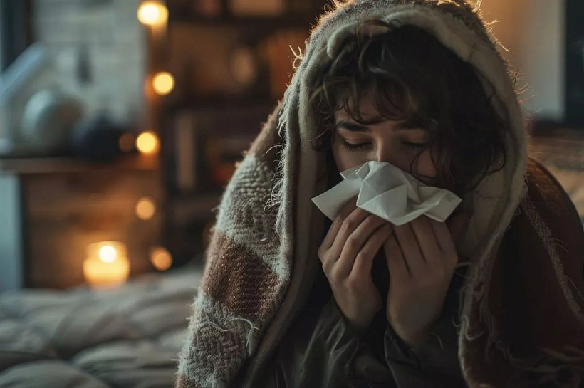 Гонконгский грипп начинается резко с высокой температуры и озноба