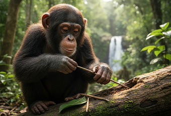 Молодые шимпанзе изобретают новые технологии, меняя представление об эволюции