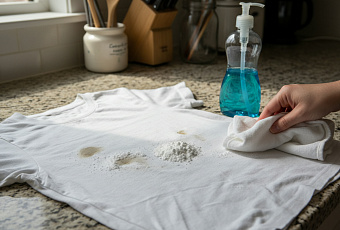 Как убрать жирные пятна с одежды содой и средством для посуды дома