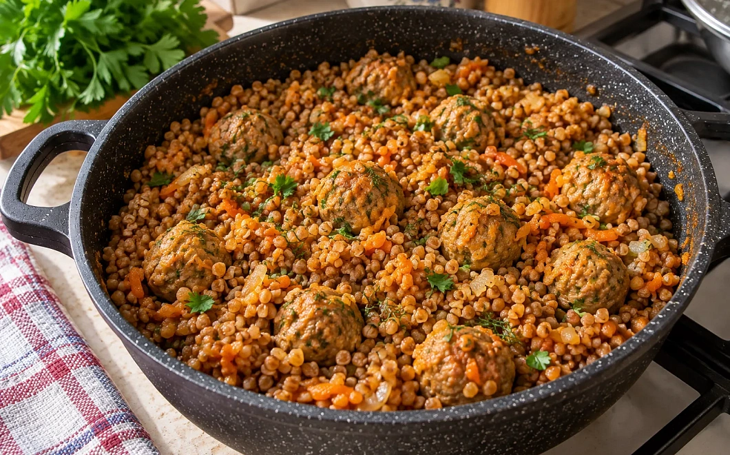 Гречку теперь готовлю только так: и мясо, и гарнир в одной сковороде — семья просит добавки