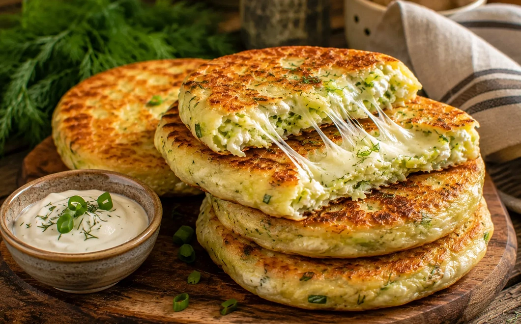 Тру кабачок, смешиваю с творогом и сыром: пышные ленивые хачапури на сковороде 