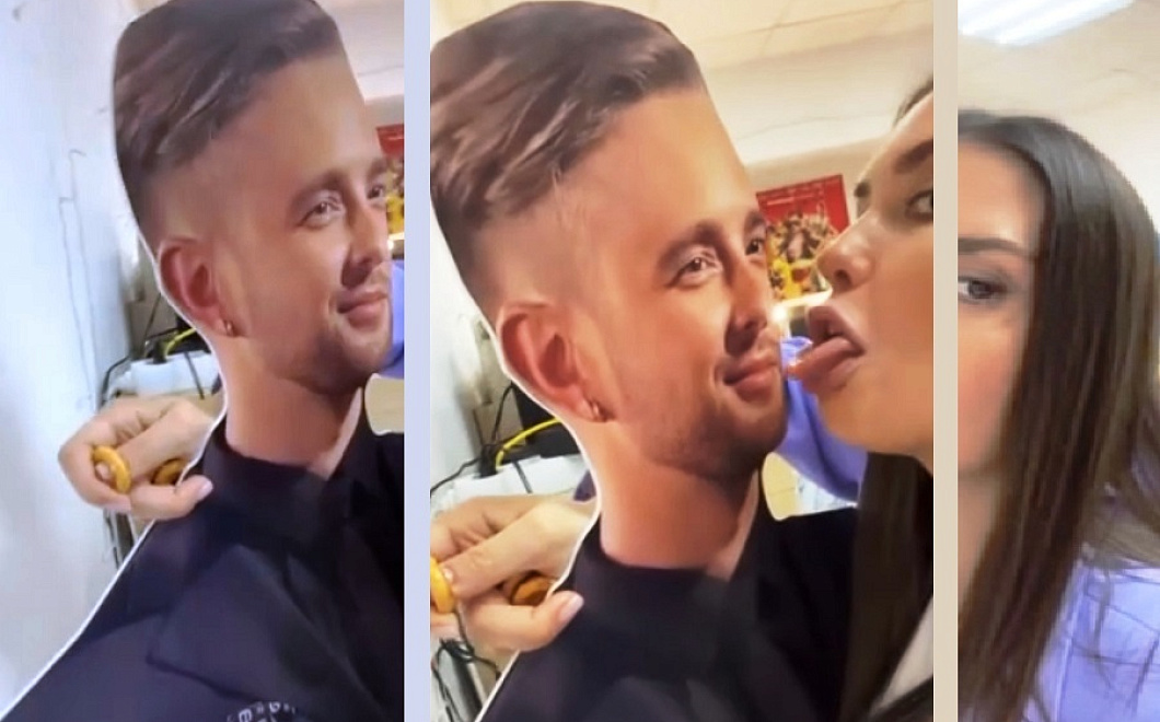 Потрогала языком стоячок: актриса Агата Муцениеце обслюнявила картонку Егора Крида