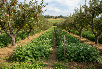Посадка картофеля между яблонями портит урожай фруктов