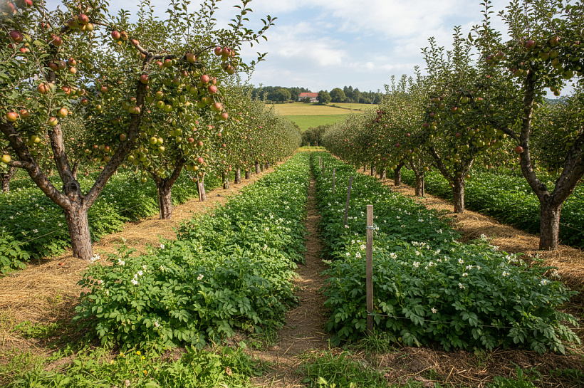 Посадка картофеля между яблонями портит урожай фруктов