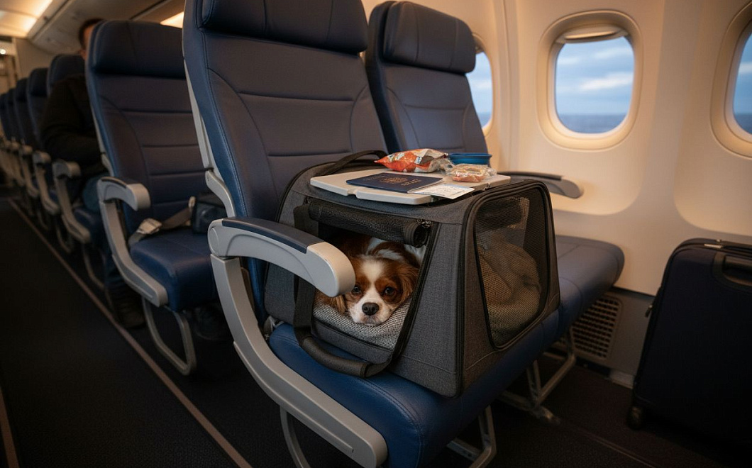 Правила перевозки домашних животных в самолетах и поездах в 2025 году