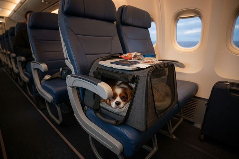 Правила перевозки домашних животных в самолетах и поездах в 2025 году