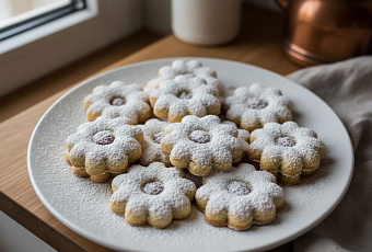Печенье Курабье с сахарной пудрой, пошаговый рецепт с фото