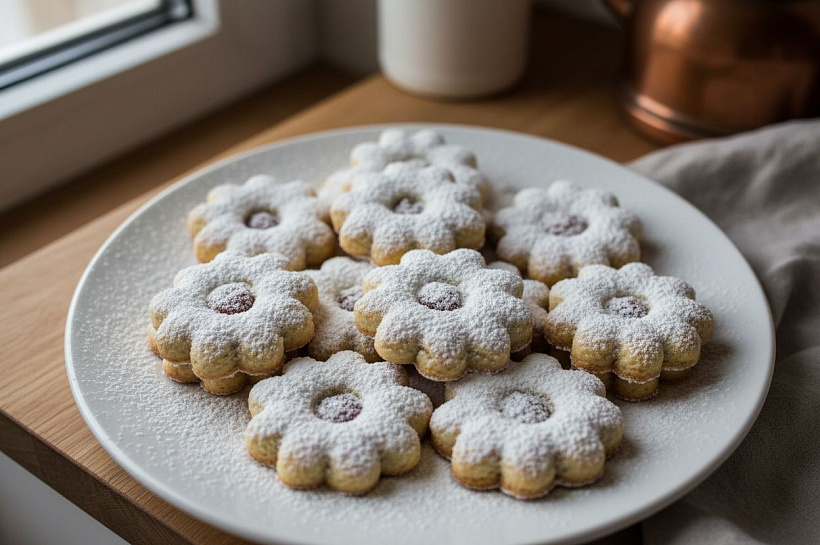 Печенье Курабье с сахарной пудрой, пошаговый рецепт с фото