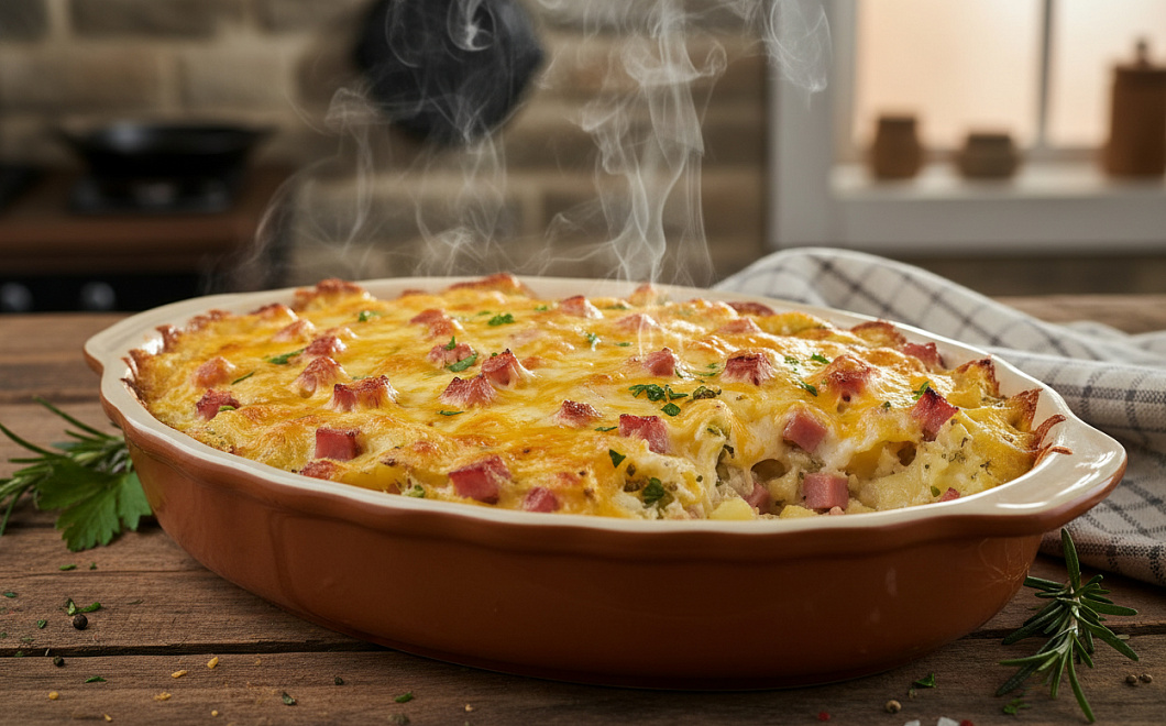 Картофельная запеканка с ветчиной и сыром: простой рецепт для уютного вечера