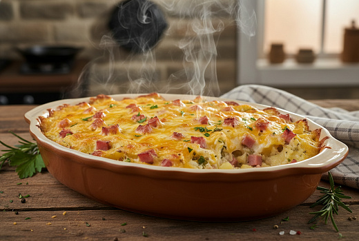 Картофельная запеканка с ветчиной и сыром: простой рецепт для уютного вечера