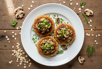 Овсяные котлеты с шампиньонами, пошаговый рецепт приготовления