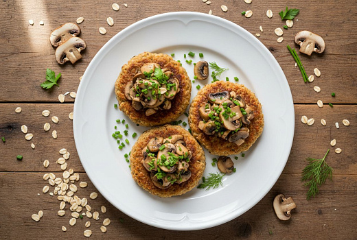 Овсяные котлеты с шампиньонами, пошаговый рецепт приготовления