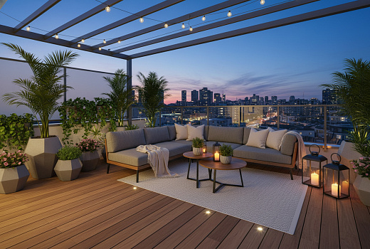 Превращаем террасу в квартире в зону отдыха: идеи для мини-сада и домашнего пляжа