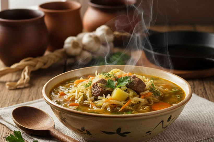 Щи из свежей капусты: классический рецепт русского супа с мясом и овощами