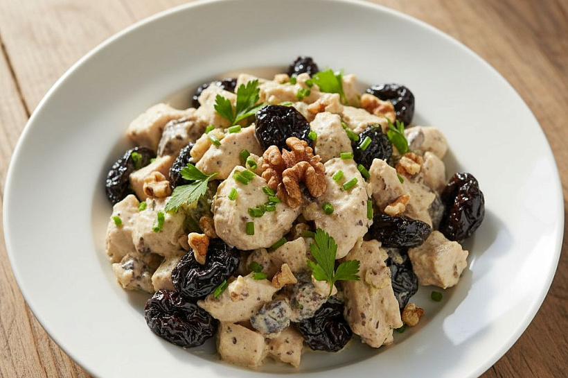 Салат с курицей, черносливом и орехами: нежный, сытный рецепт без хлопот