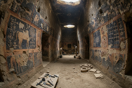 Археологи нашли в Турции подземное святилище Урарту возрастом 3000 лет с фресками.