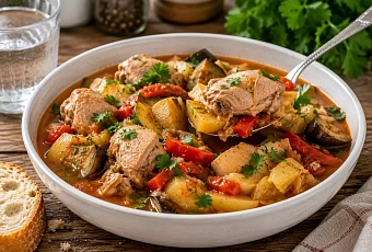 Складываю курицу и овощи слоями, затем томлю 2 часа: домашняя 