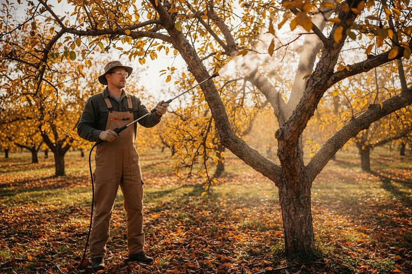 Осенняя искореняющая обработка деревьев для здорового сада и урожая