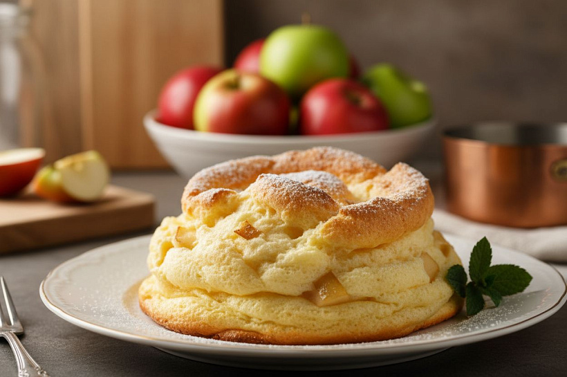 Яблочное суфле из 2 ингредиентов: нежный десерт за вечер