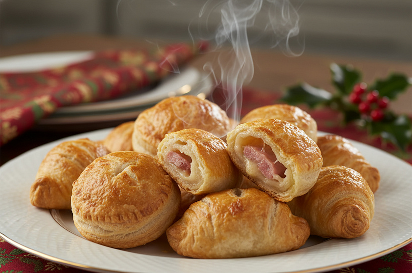 Мини-пирожки с сыром и мясом в пельменнице для праздничного стола