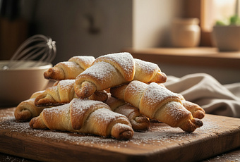 Рогалики в пудре: пошаговый рецепт с фото и списком ингредиентов