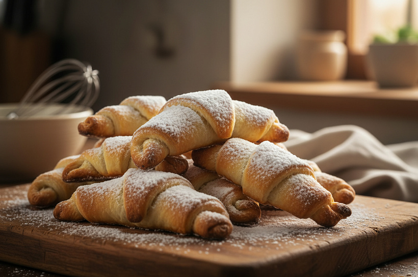 Рогалики в пудре: пошаговый рецепт с фото и списком ингредиентов
