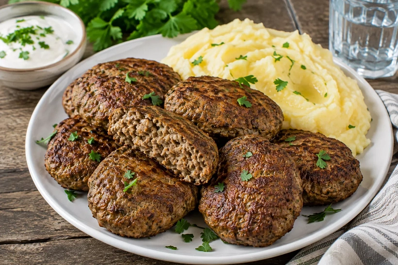 Рублю куриную печень ножом и добавляю обжаренные овощи: котлеты получаются особенно сочными
