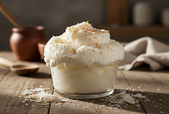 Кокосовое суфле без муки и сахара: 3 ингредиента за 35 минут