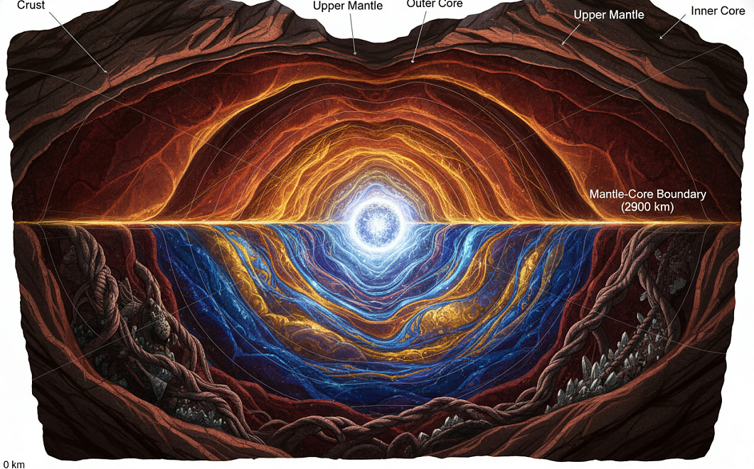 Древние структуры на глубине 2900 км меняют представления о геологии Земли