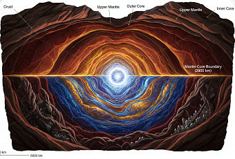 Древние структуры на глубине 2900 км меняют представления о геологии Земли