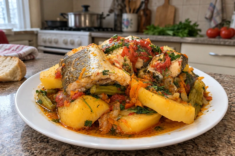 Рыба с картошкой по-домашнему: много овощей, нежное мясо и насыщенный бульон