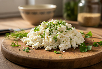 Домашний сыр с зеленью: пошаговый рецепт приготовления