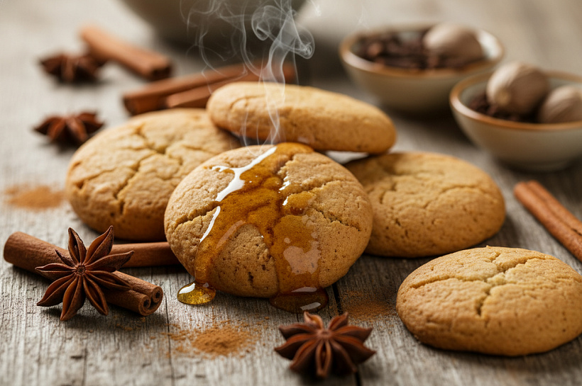 Ароматное имбирное печенье с медом и специями для новогоднего настроения