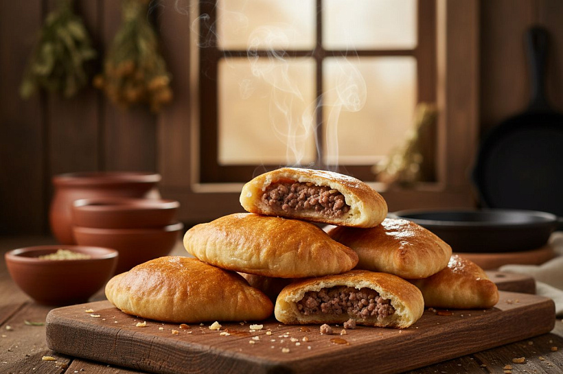 Беляши без замеса: пышное тесто и сочная начинка за минуты