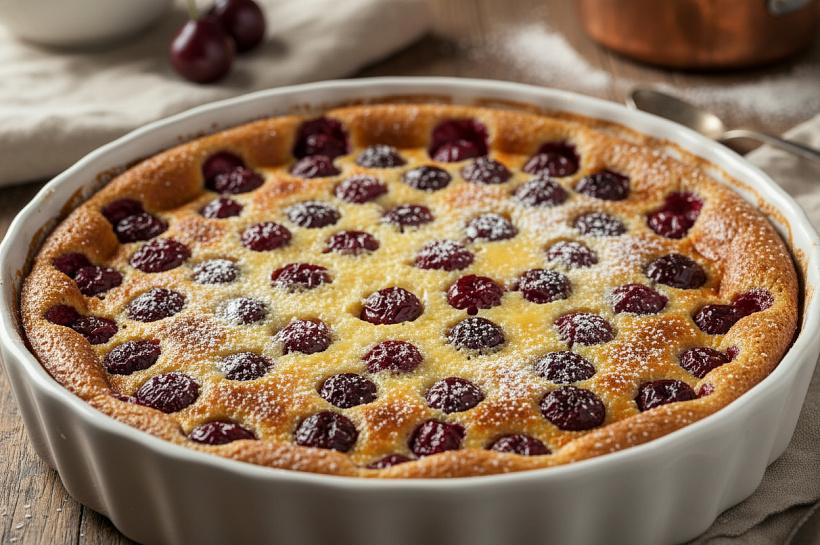Вишнёвый клафути: французский пирог за 30 минут с нежным вкусом пудинга