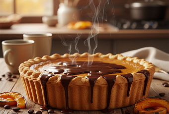 Осенний тыквенный пирог с кофейной пропиткой, необычный и ароматный рецепт