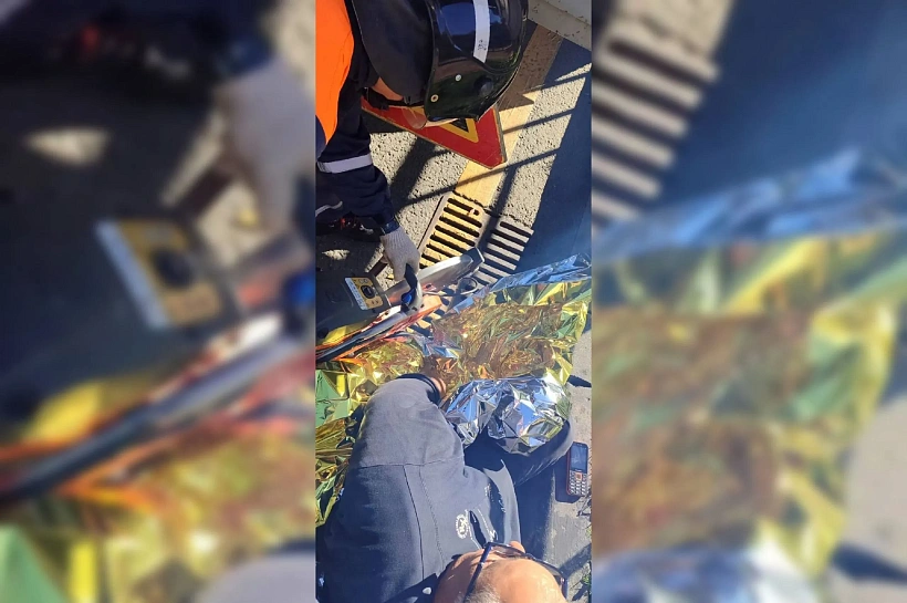 Спасатели вызволили застрявшую в ливневке ногу дорожного рабочего в Сочи