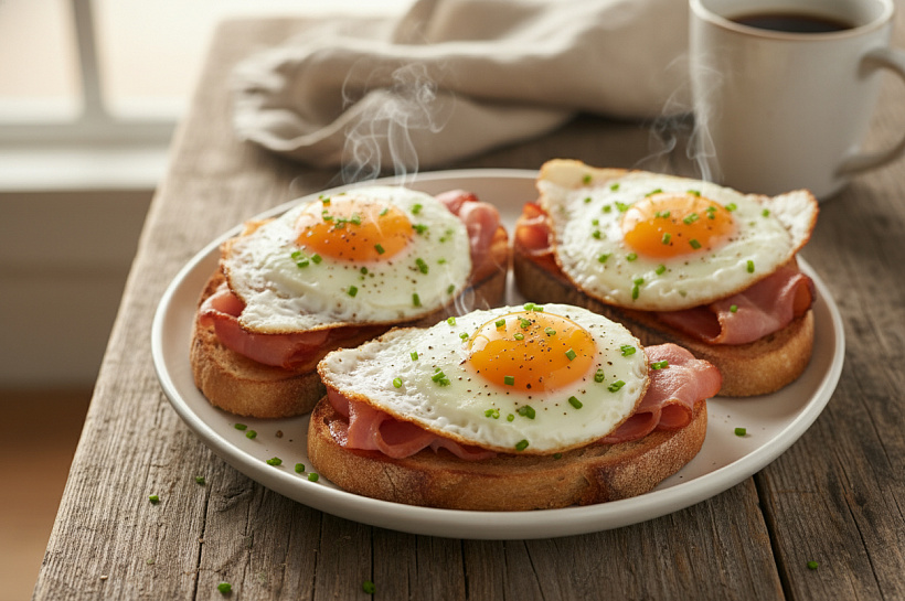 Запеченные бутерброды с яйцом и ветчиной, пошаговый рецепт с фото