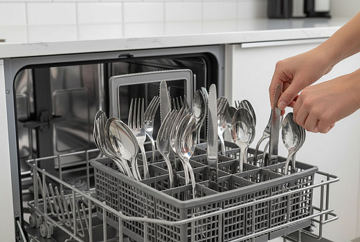 Как правильно загружать столовые приборы в посудомоечную машину