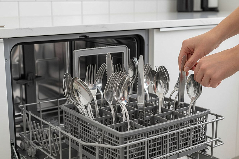 Как правильно загружать столовые приборы в посудомоечную машину